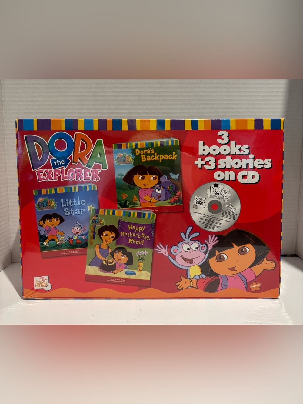 Vintage 2004 DORA The Explorer Set 3 Books + Audio CD Stories New Sealed Rare